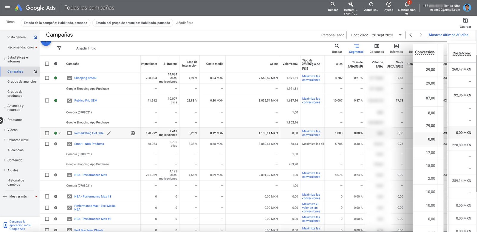 Google Ads, NBA Tienda